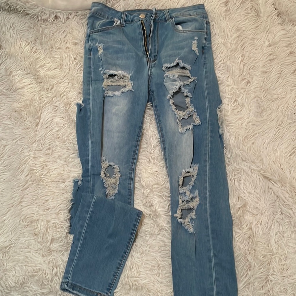 High rise Ripped jeans